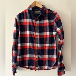 Hudson & Barrow Plaid Blue and Red 100% Cotton Mountain Flannel